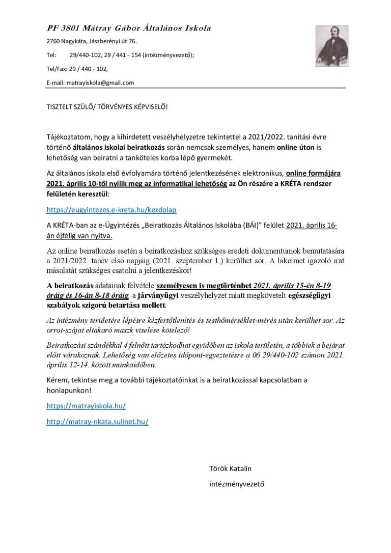 Beiratkozás 2021