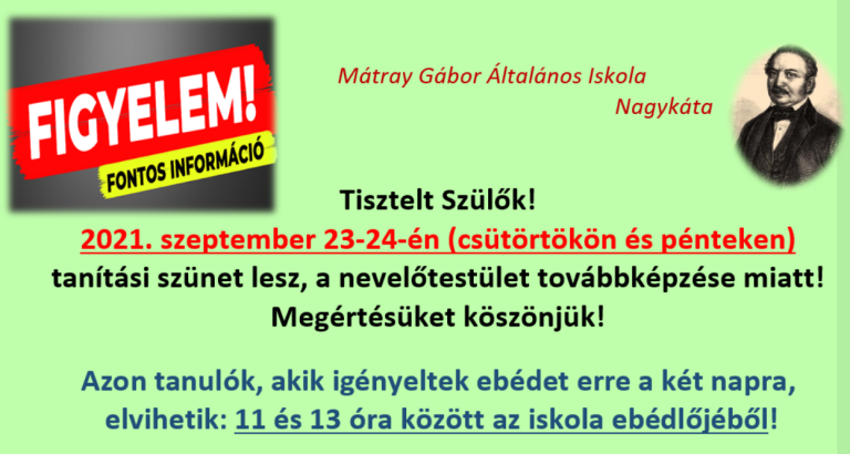 tanitasi szunet 2021